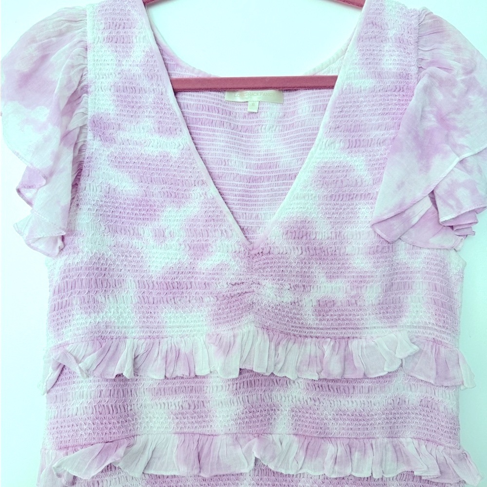 Loveshackfancy Pink Ruffled Tiered Dress